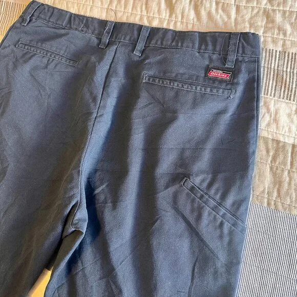 Dickies Chinos Mens 36x31 Navy Blue Cotton Polyester Work Pants - Picture 3 of 5